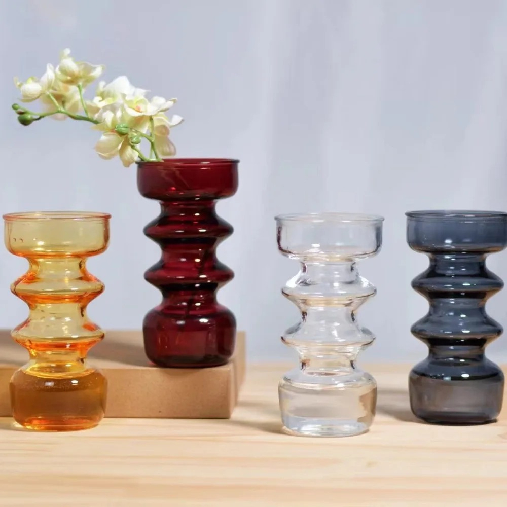 Dried Flower Bulk - カラフルな花瓶 ガラスの装飾品 デスクトップの装飾 ドライフラワーブーケ リビングルームのフラワーアレンジメント ヴィンテージ花瓶