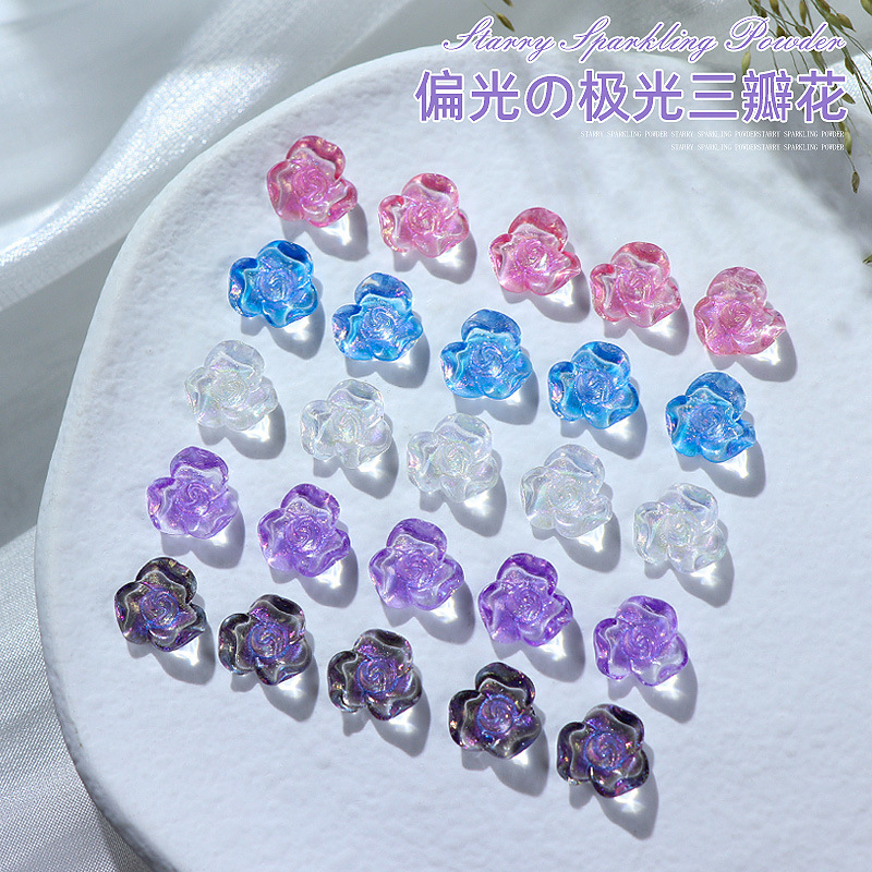 Resin Glitter Pack - 50個入り/パック 10x10mm ネイルアート用 ファイングリッター カメリア アイス半透明