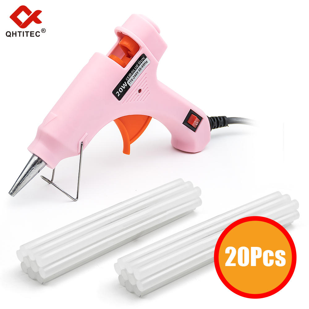 Heat Gun Small - Jcd-透明な接着剤スティック付きの接着剤ガン,家庭用ミニガン,電気,熱,温度,修理ツール,青,20W, 7mm, 20個