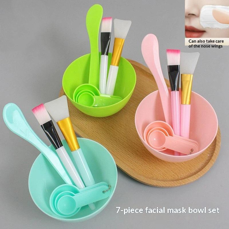Mixing Cup Silicone - 【7点セット DIY フェイスマスク混合ツール フェイスマスク混合ボウルセット フェイシャルマスクボウル スティック