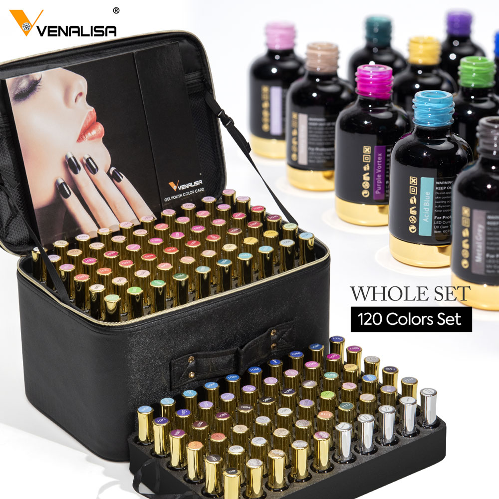 Resin Glitter Pack - Venalisa-プロのジェルネイルポリッシュセット,12mlのデラックスマニキュアセット,光沢のあるキラキラ,120ユニット