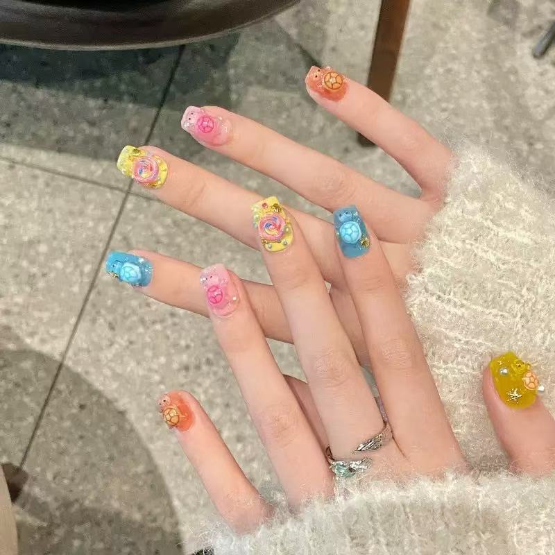 100個入り ミニチュア カラフルなカメのレジンチャーム、裏 - Resin Craft Material のレビューと価格