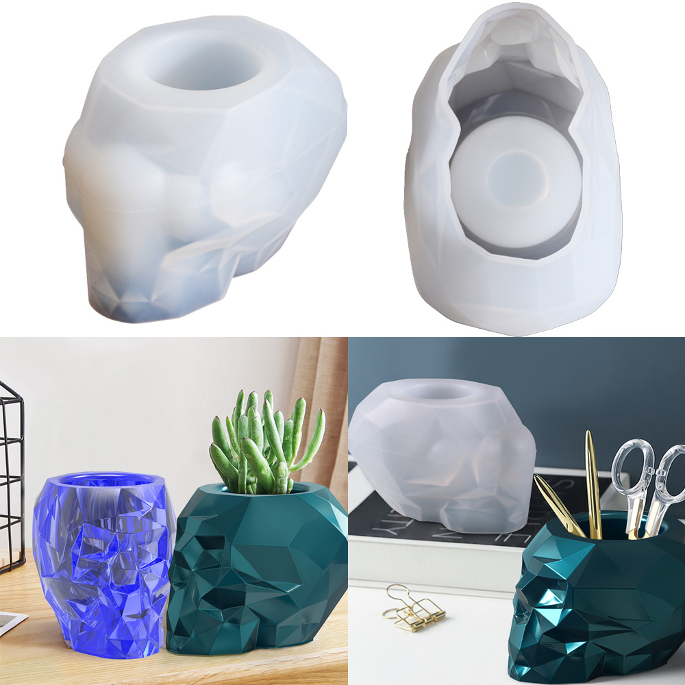 シリコーン型の頭蓋骨の形をしたペンホルダー,エポキシ樹脂のフ - Resin Craft Ideas のレビューと価格