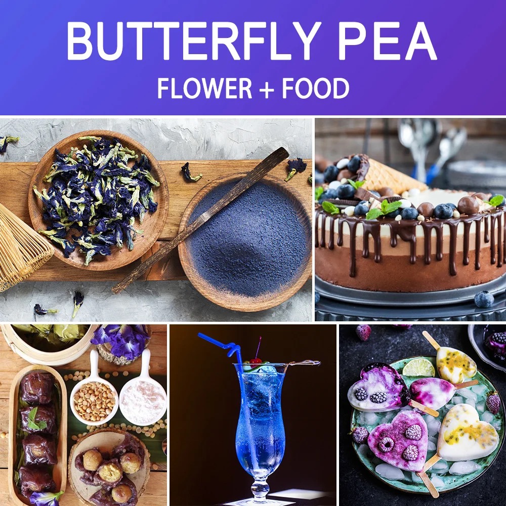 オーガニックバタフライピーフラワー三角ティーバッグ、乾燥ブル - Dried Flower Bulk のレビューと価格