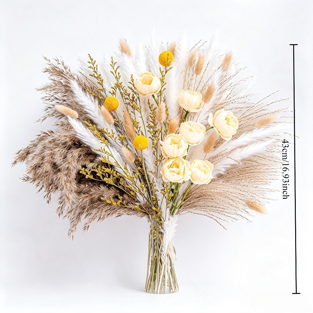 ミックスドライフラワーブーケ、パンパスグラス、バニーテイルグ - Dried Flower Bulk のレビューと価格