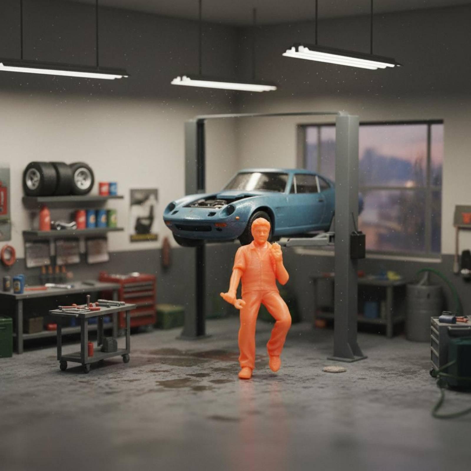 1/64スケールジオラマ用レジン製修理工フィギュア、ワークシ - Resin Craft Workshop のレビューと価格