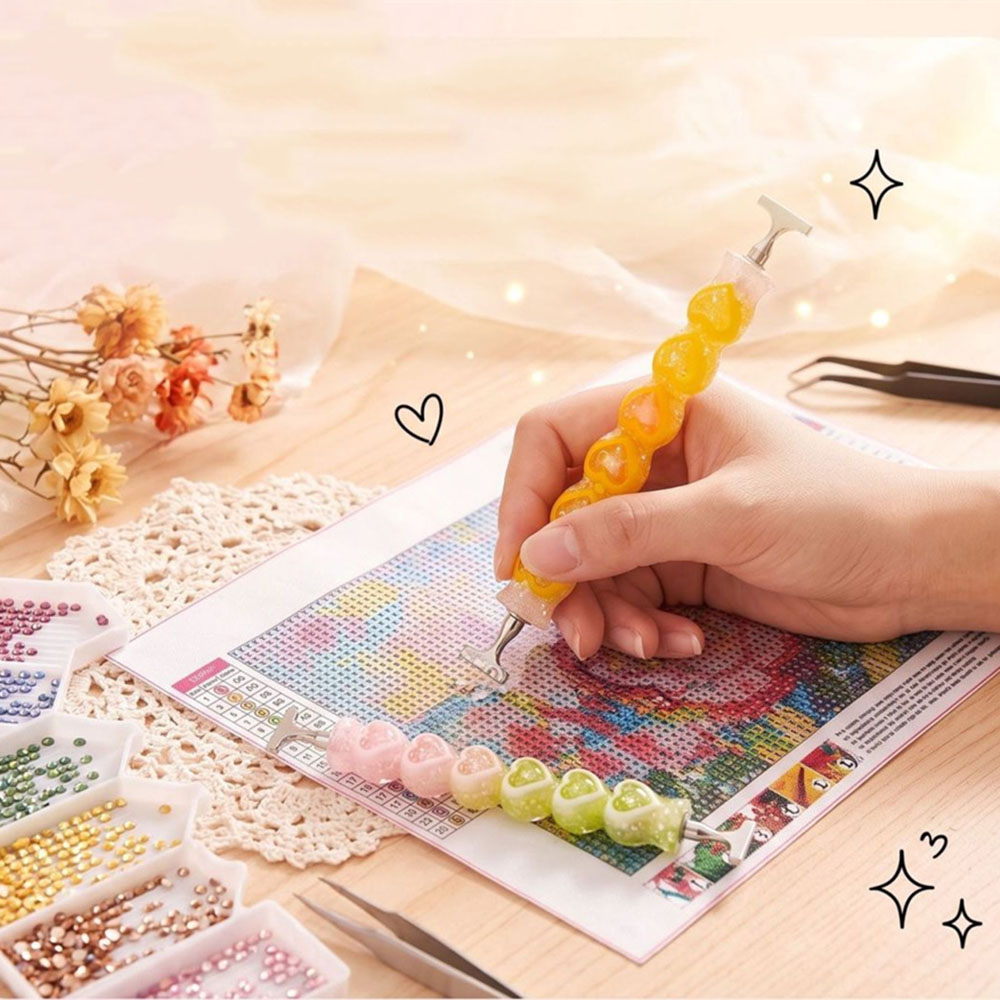 新しいハート型のダイヤモンドペイント用ペン。光沢のある樹脂製 - Resin Craft Ideas のレビューと価格