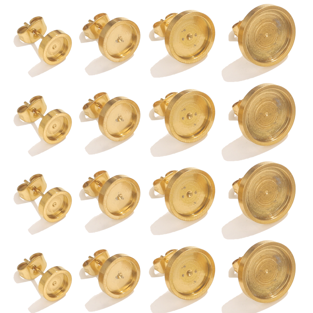 10 個ステンレス鋼ゴールドイヤリングスタッドバックカボショ - Resin Jewelry Kit のレビューと価格